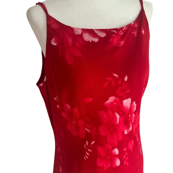Jones New York Red Floral Slip Dress Size‎ 14 – Viscose Vintage Made in HK - Picture 3 of 10